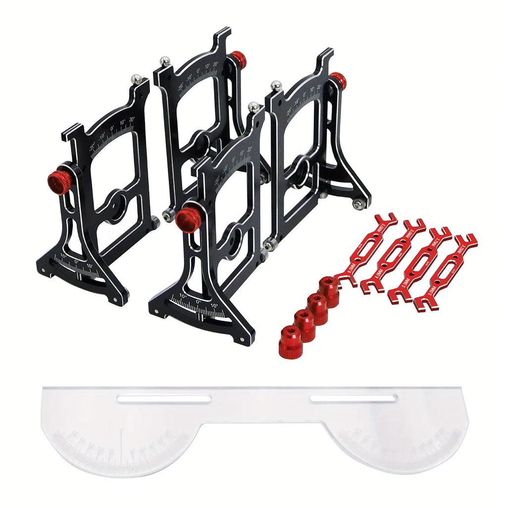 Aluminum Chassis Setup System Measuring Tool Set With Ruler Wrench For 1/10